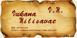 Vukana Milisavac vizit kartica